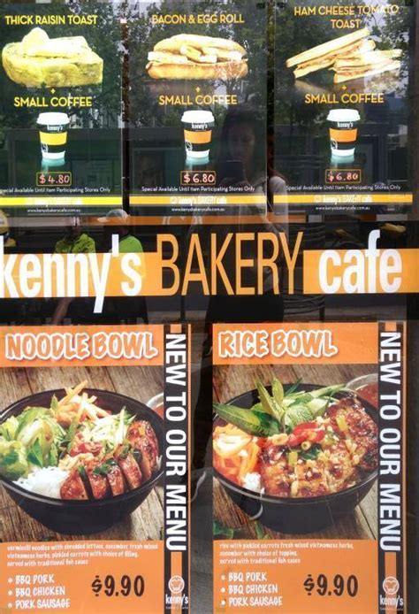 kenny's bakery menu.